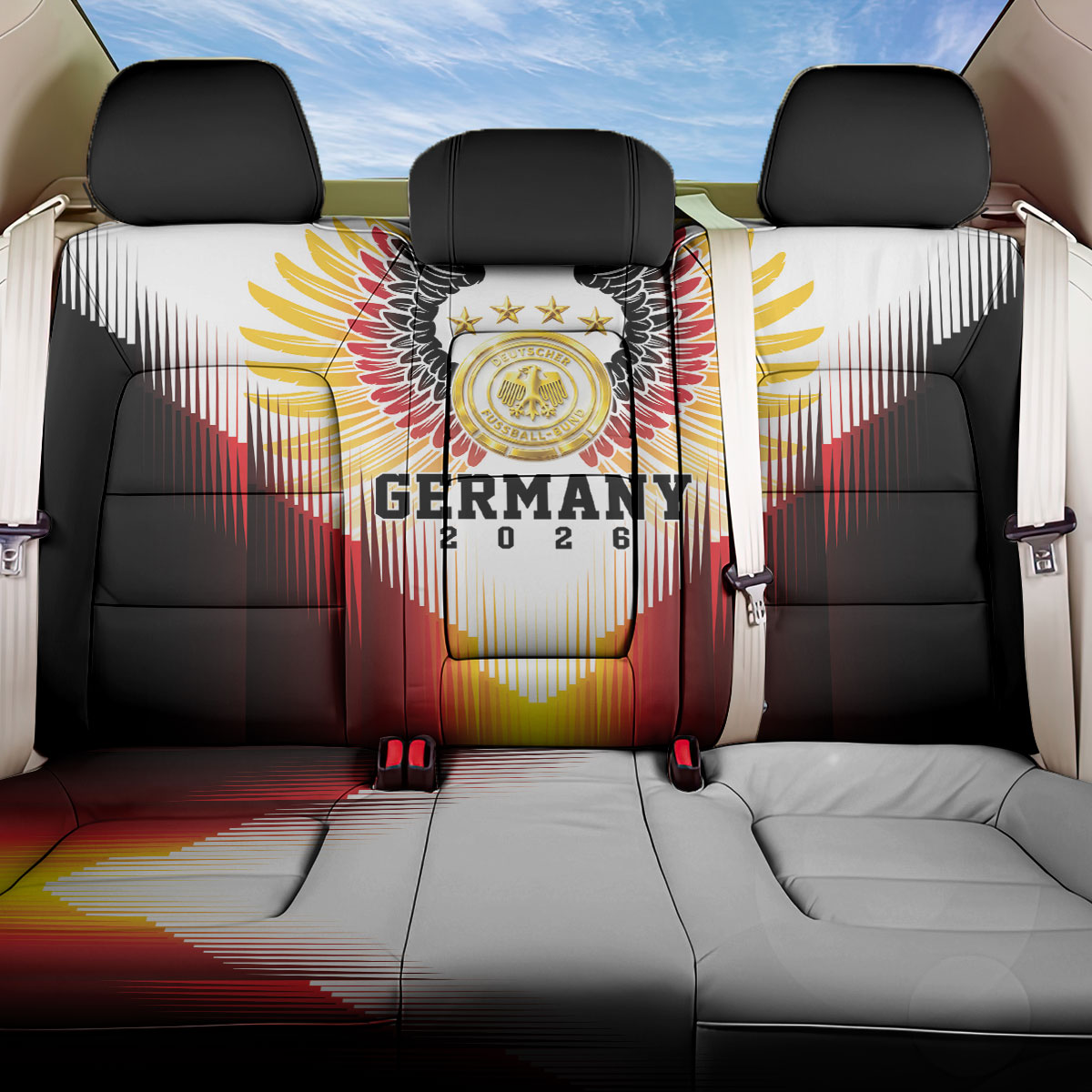 Germany Football 2026 Back Car Seat Cover Deutschland Eagle Wings Special Style
