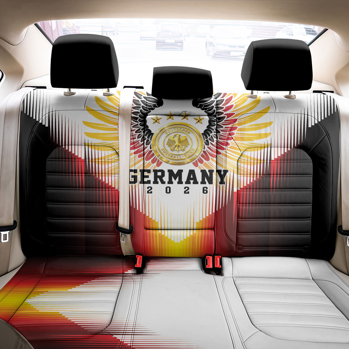 Germany Football 2026 Back Car Seat Cover Deutschland Eagle Wings Special Style