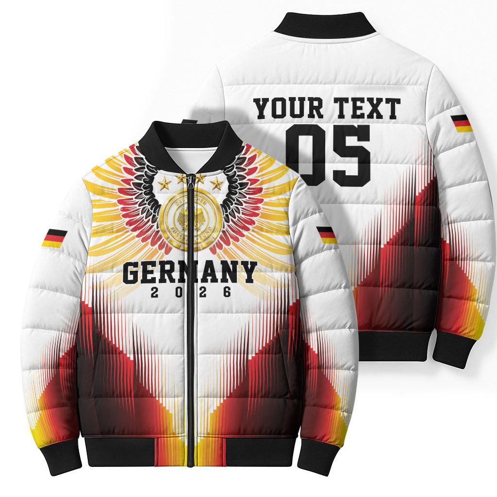 Custom Germany Football 2026 Bomber Puffer Jacket Deutschland Eagle Wings Special Style
