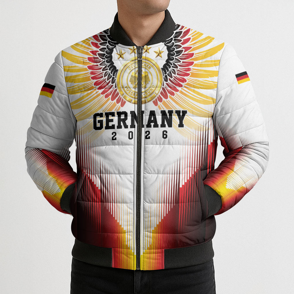 Custom Germany Football 2026 Bomber Puffer Jacket Deutschland Eagle Wings Special Style