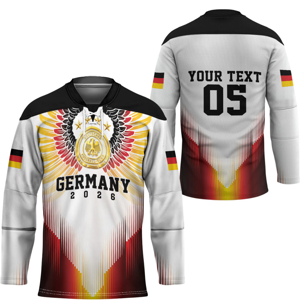 Custom Germany Football 2026 Hockey Jersey Deutschland Eagle Wings Special Style