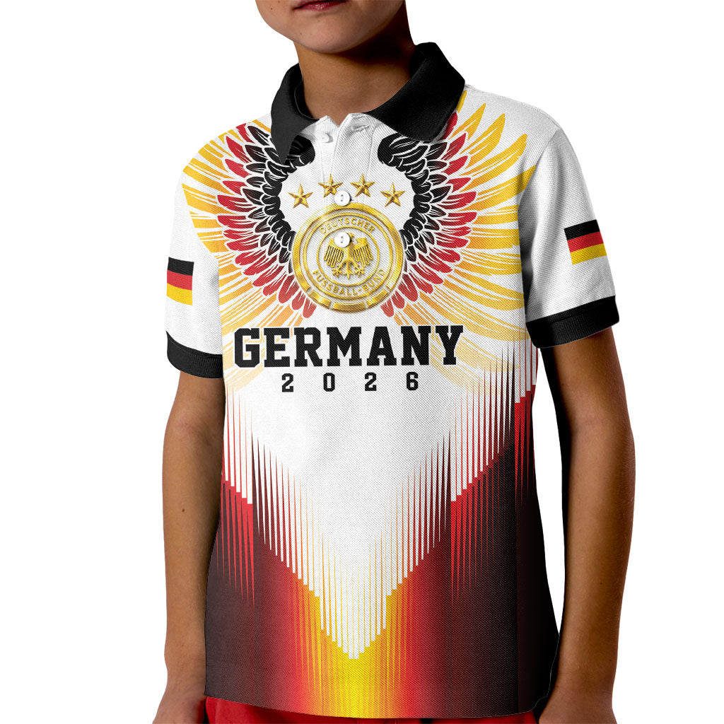 Custom Germany Football 2026 Kid Polo Shirt Deutschland Eagle Wings Special Style