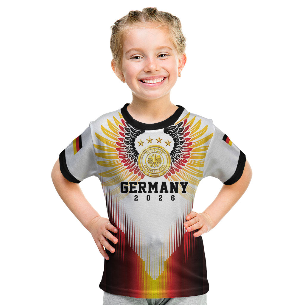 Custom Germany Football 2026 Kid T Shirt Deutschland Eagle Wings Special Style