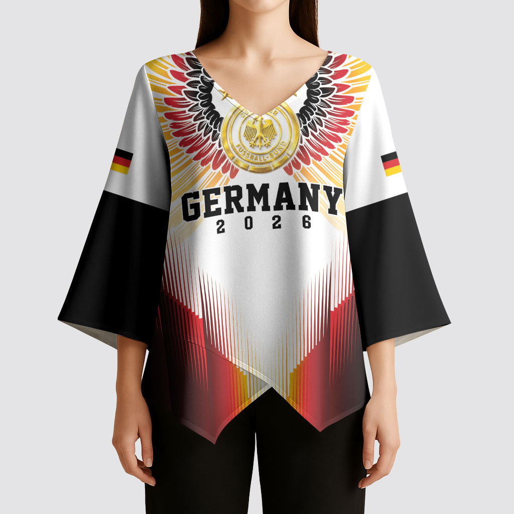 Custom Germany Football 2026 Kimono Sleeve Blouse Deutschland Eagle Wings Special Style
