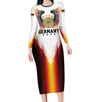Custom Germany Football 2026 Long Sleeve Bodycon Dress Deutschland Eagle Wings Special Style