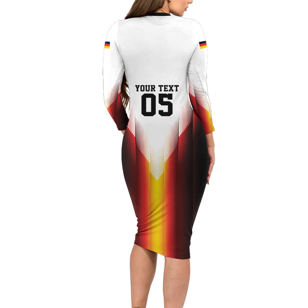 Custom Germany Football 2026 Long Sleeve Bodycon Dress Deutschland Eagle Wings Special Style