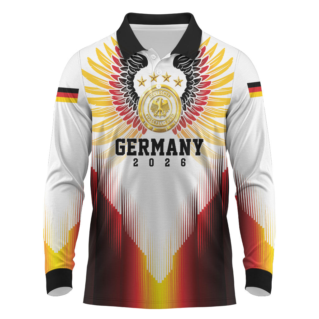 Custom Germany Football 2026 Long Sleeve Polo Shirt Deutschland Eagle Wings Special Style