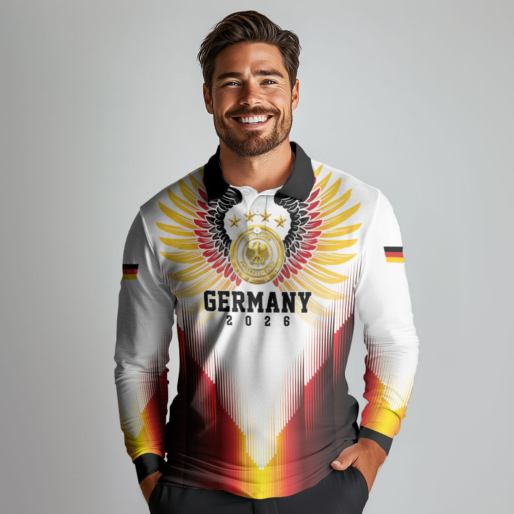 Custom Germany Football 2026 Long Sleeve Polo Shirt Deutschland Eagle Wings Special Style