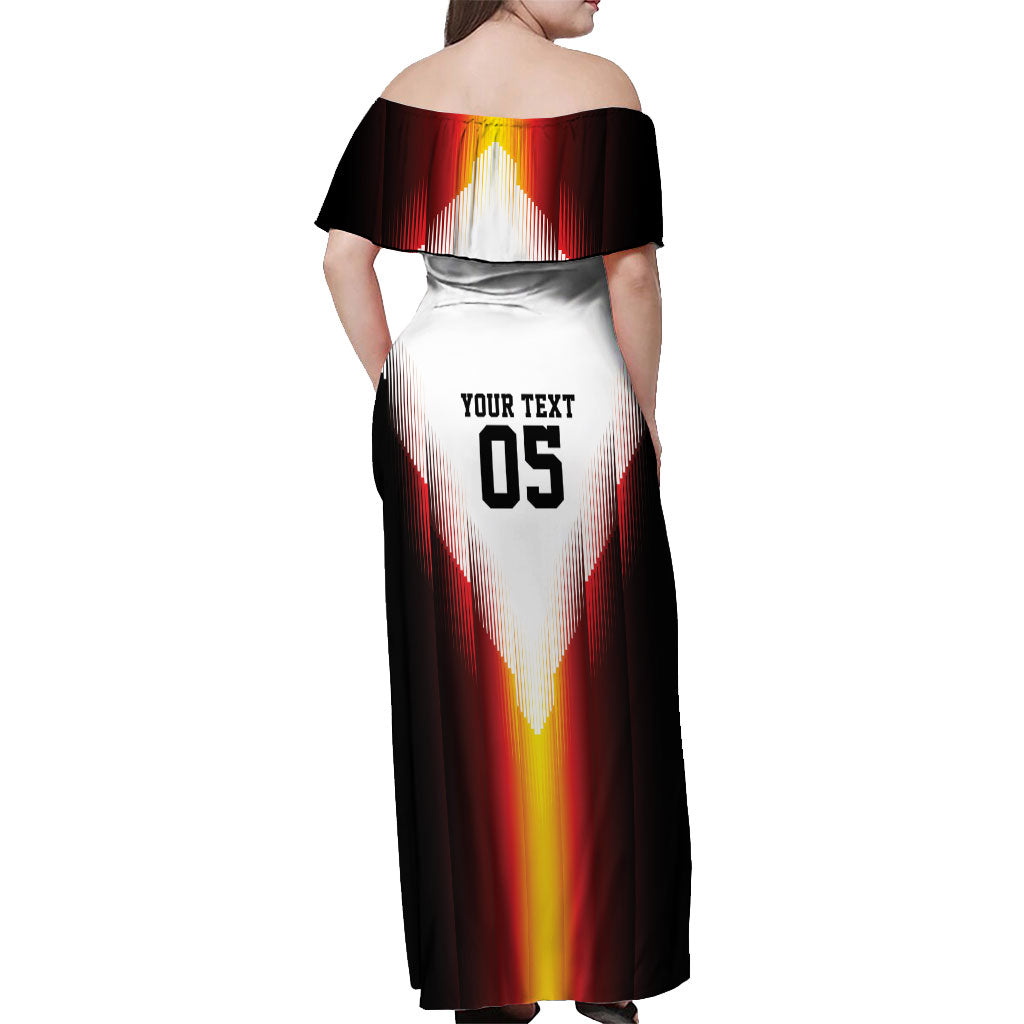 Custom Germany Football 2026 Off Shoulder Maxi Dress Deutschland Eagle Wings Special Style