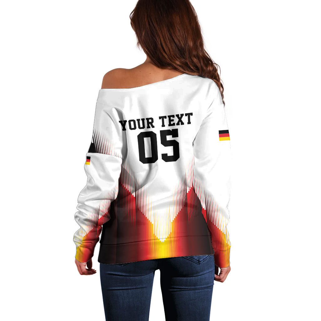 Custom Germany Football 2026 Off Shoulder Sweater Deutschland Eagle Wings Special Style