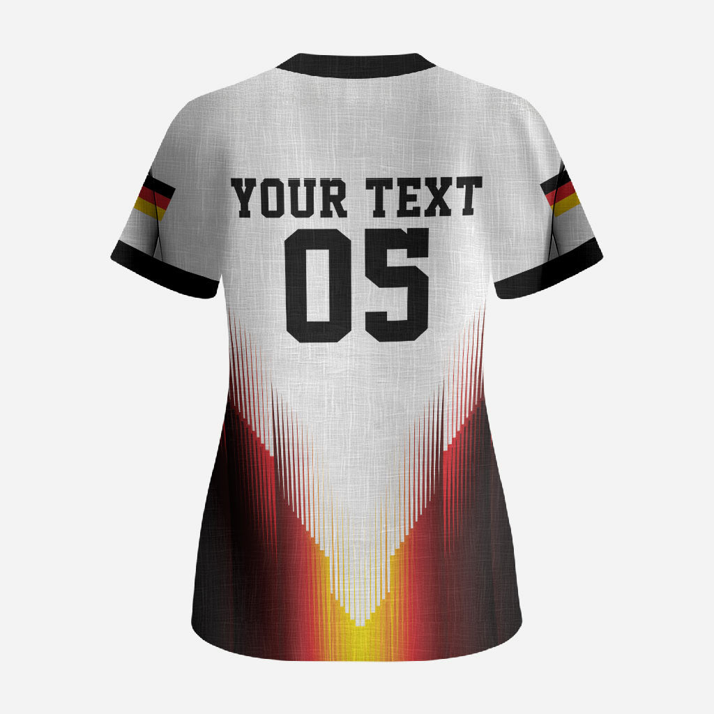 Custom Germany Football 2026 Scrub Top Deutschland Eagle Wings Special Style