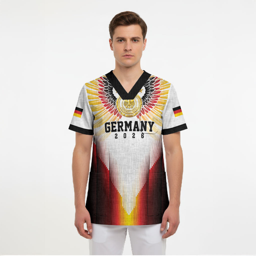 Custom Germany Football 2026 Scrub Top Deutschland Eagle Wings Special Style