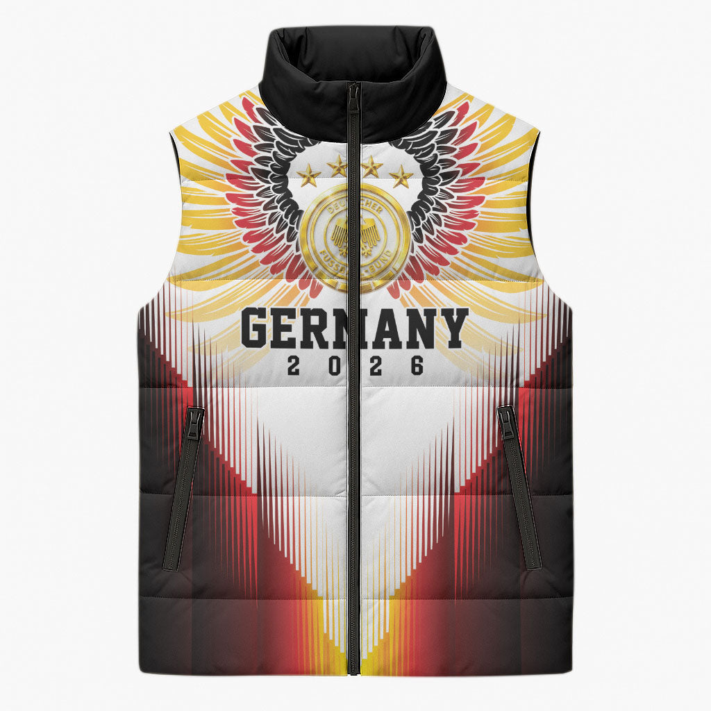 Custom Germany Football 2026 Sleeveless Puffer Jacket Deutschland Eagle Wings Special Style