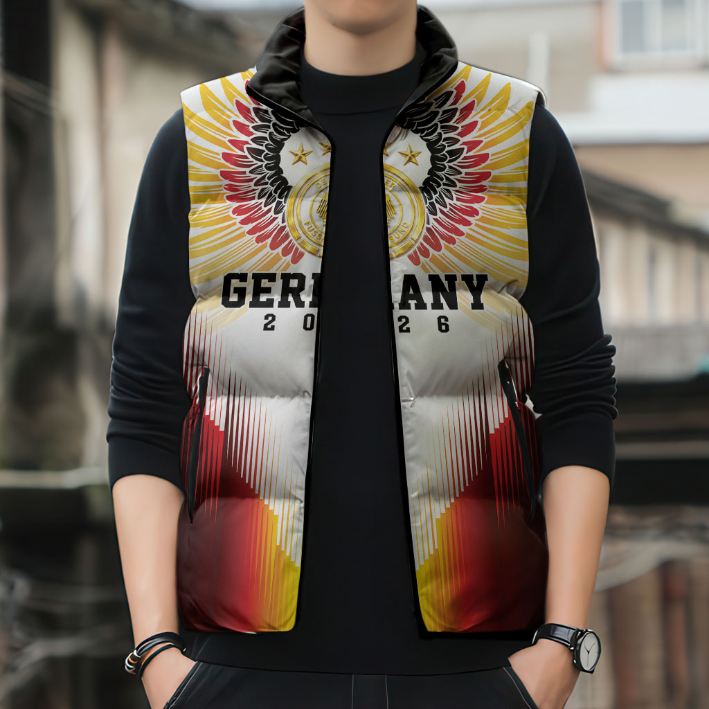 Custom Germany Football 2026 Sleeveless Puffer Jacket Deutschland Eagle Wings Special Style