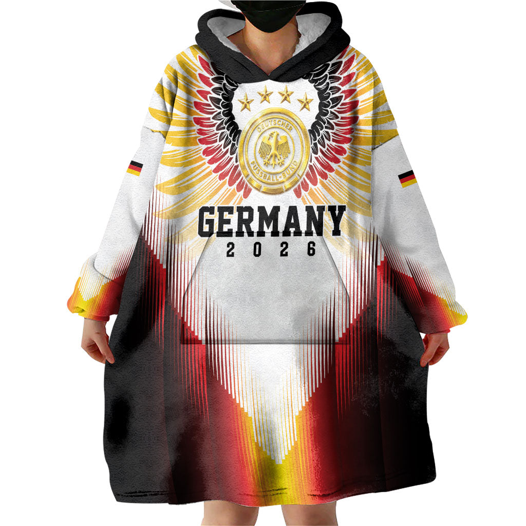 Custom Germany Football 2026 Wearable Blanket Hoodie Deutschland Eagle Wings Special Style