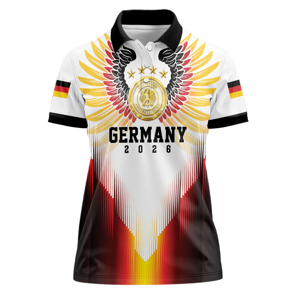 Custom Germany Football 2026 Women Polo Shirt Deutschland Eagle Wings Special Style