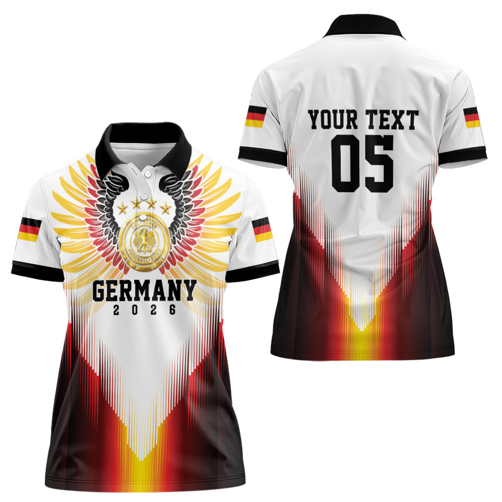 Custom Germany Football 2026 Women Polo Shirt Deutschland Eagle Wings Special Style