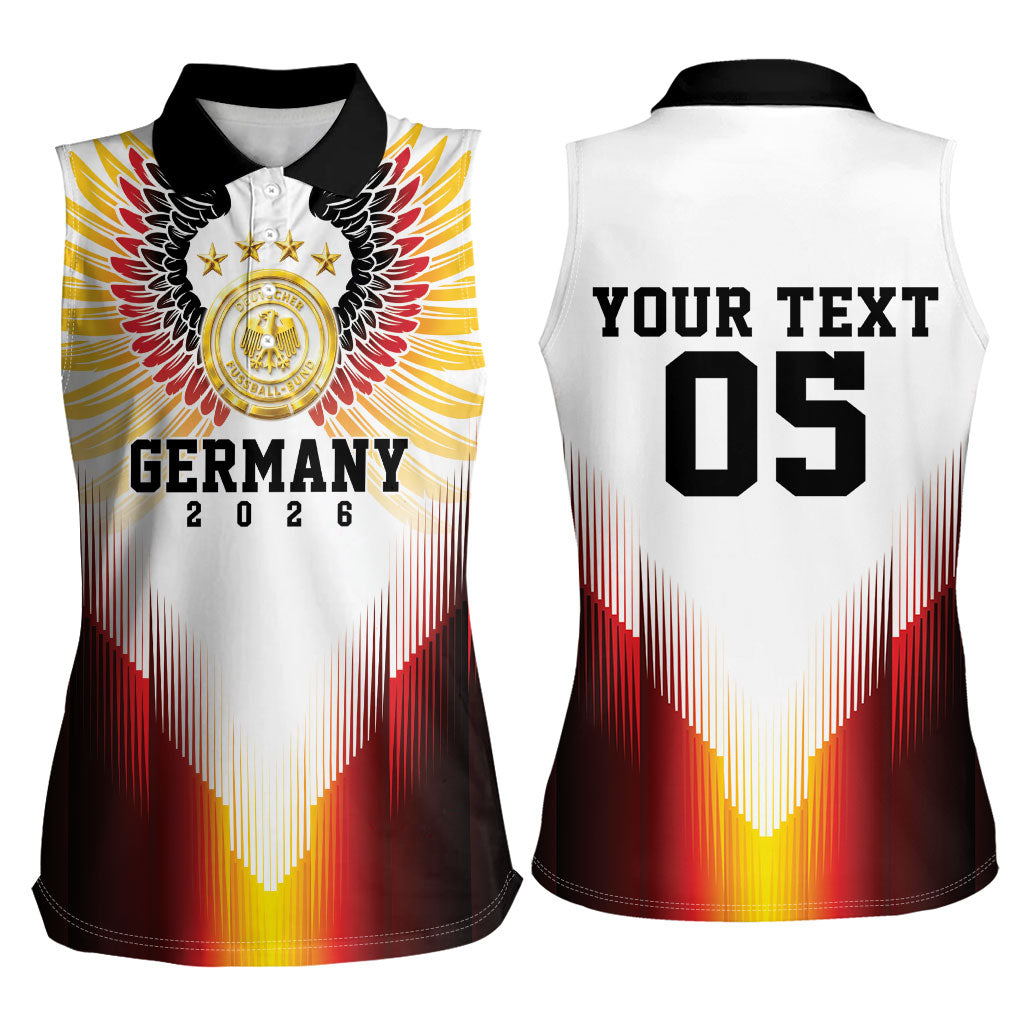 Custom Germany Football 2026 Women Sleeveless Polo Shirt Deutschland Eagle Wings Special Style