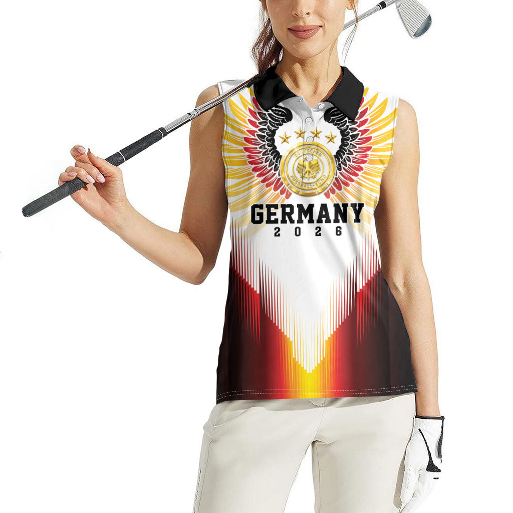 Custom Germany Football 2026 Women Sleeveless Polo Shirt Deutschland Eagle Wings Special Style