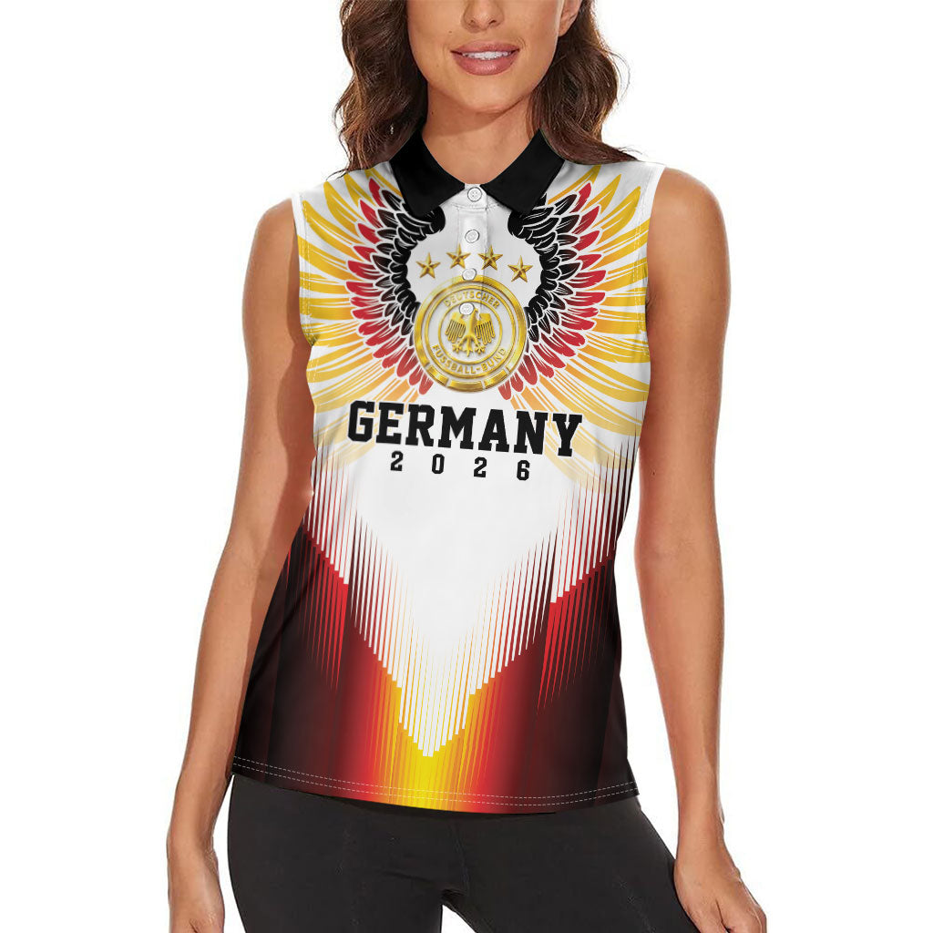 Custom Germany Football 2026 Women Sleeveless Polo Shirt Deutschland Eagle Wings Special Style