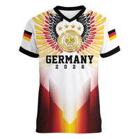 Custom Germany Football 2026 Women V-Neck T-Shirt Deutschland Eagle Wings Special Style
