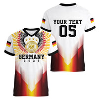 Custom Germany Football 2026 Women V-Neck T-Shirt Deutschland Eagle Wings Special Style
