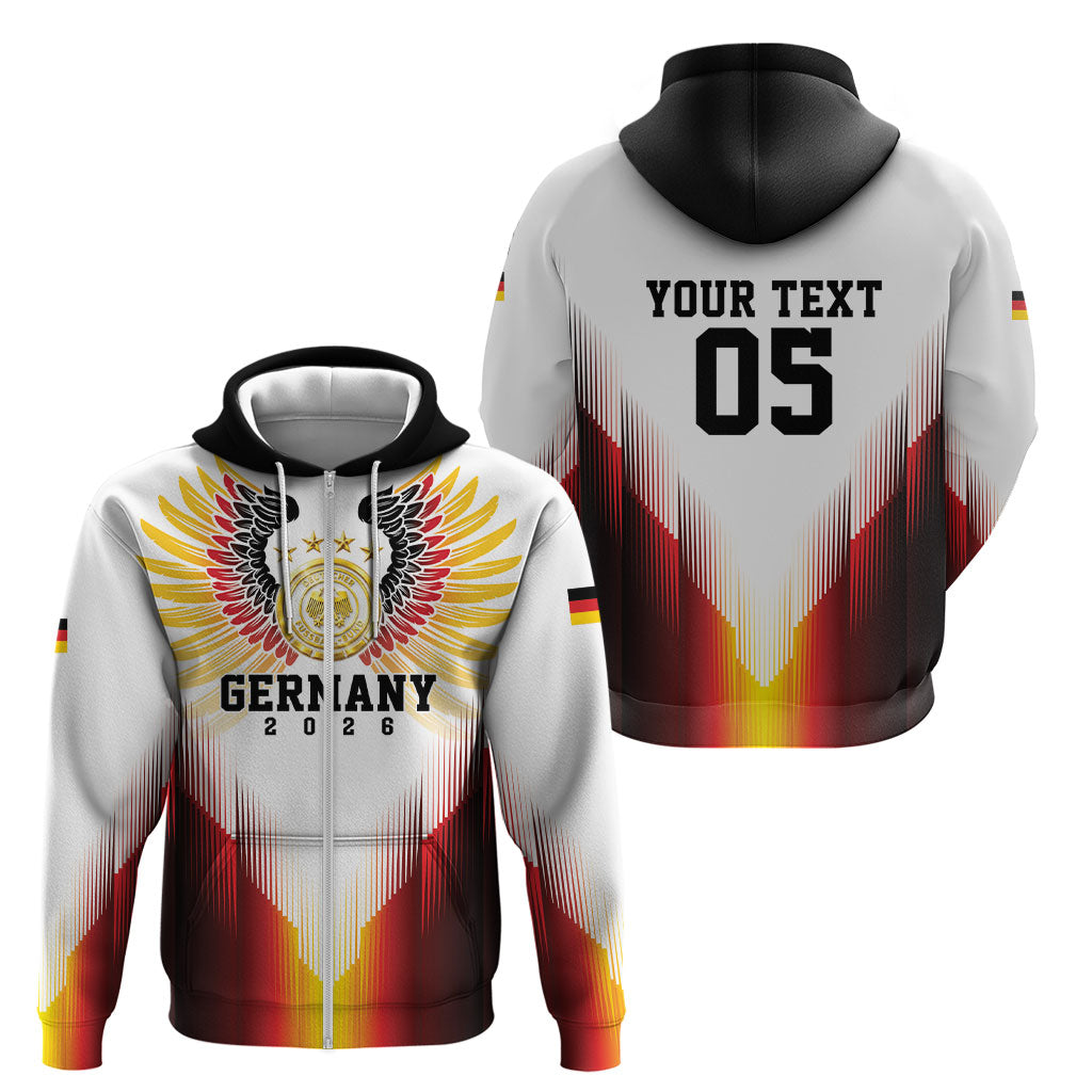 Custom Germany Football 2026 Zip Hoodie Deutschland Eagle Wings Special Style