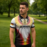 Custom Germany Football 2026 Zipper Polo Shirt Deutschland Eagle Wings Special Style