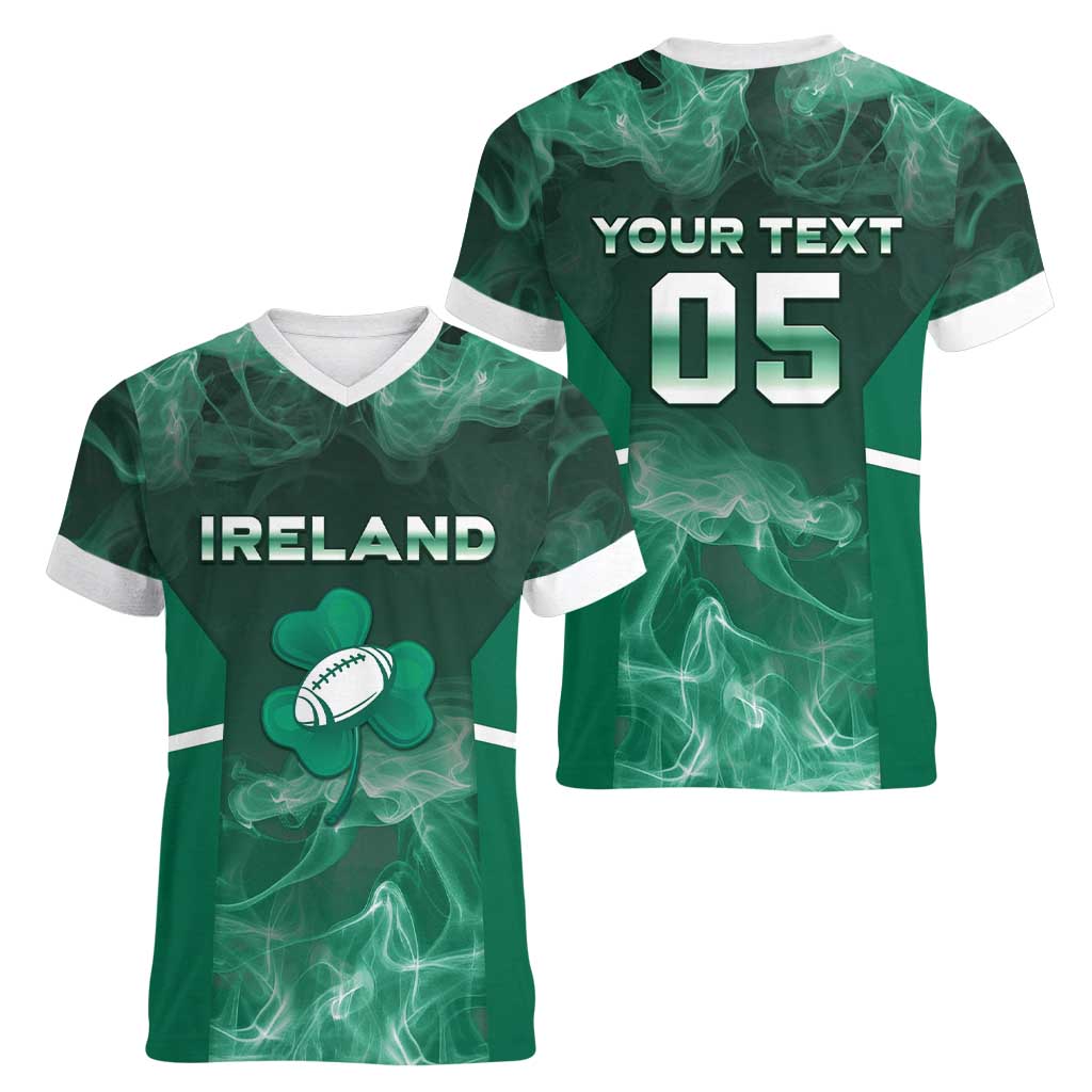 Custom Ireland Rugby 2026 Women V-Neck T-Shirt Unique Style