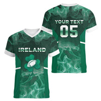 Custom Ireland Rugby 2026 Women V-Neck T-Shirt Unique Style