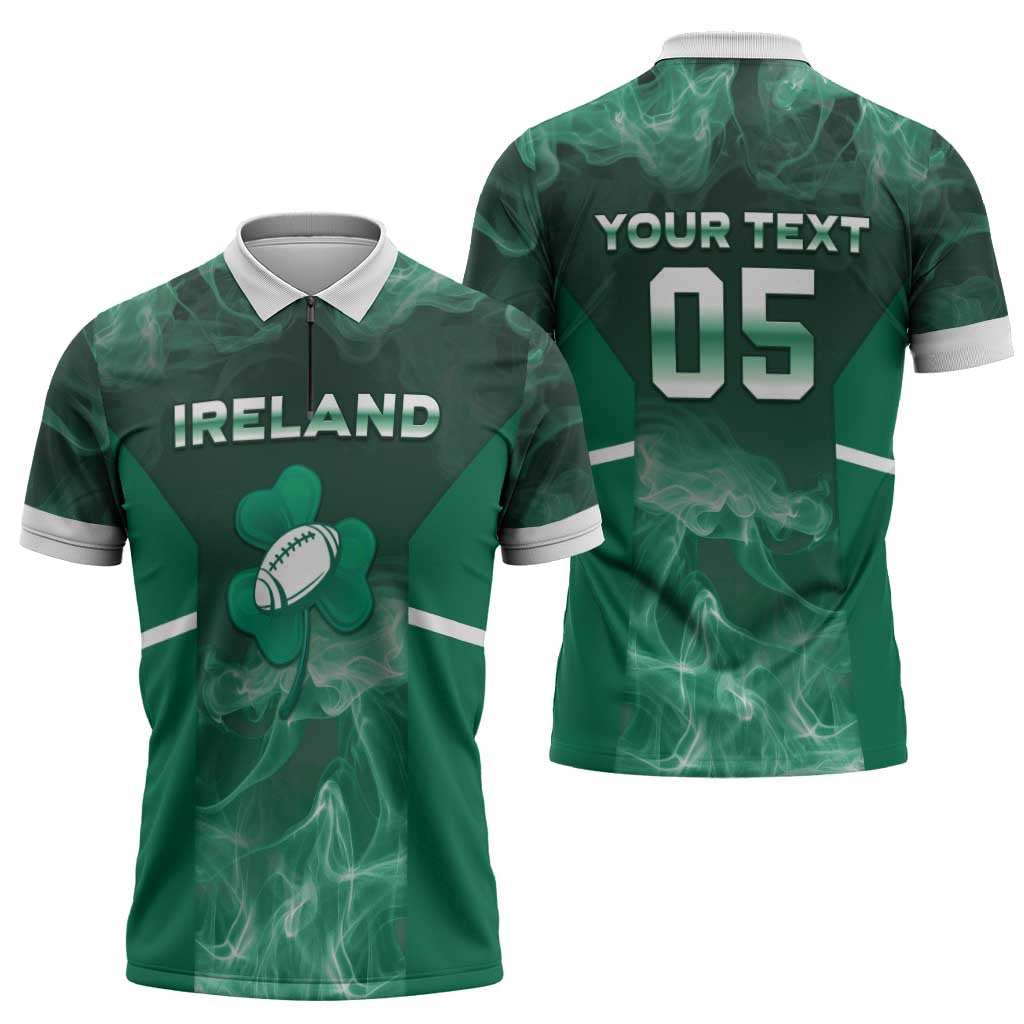 Custom Ireland Rugby 2026 Zipper Polo Shirt Unique Style