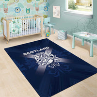 Scotland Rugby 2026 Area Rug Scottish Thistle Flag Style