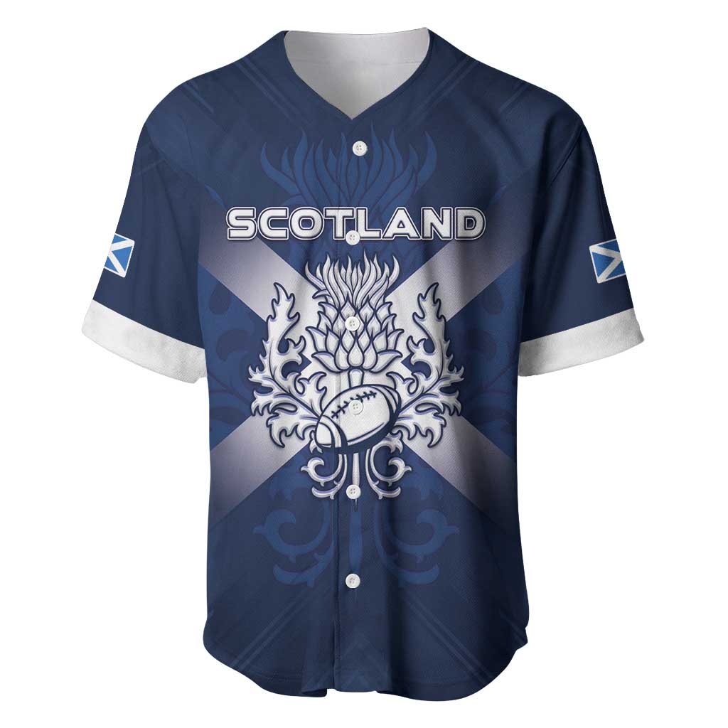 Custom Scotland Rugby 2026 Baseball Jersey Scottish Thistle Flag Style