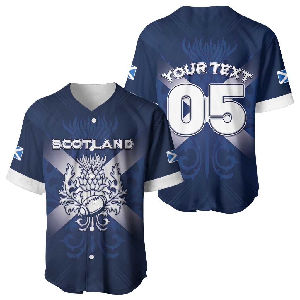 Custom Scotland Rugby 2026 Baseball Jersey Scottish Thistle Flag Style