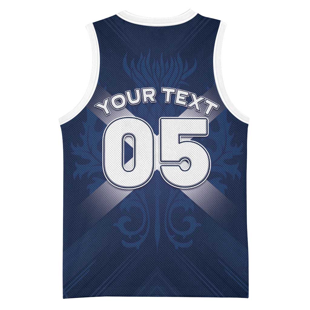 Custom Scotland Rugby 2026 Basketball Jersey Scottish Thistle Flag Style