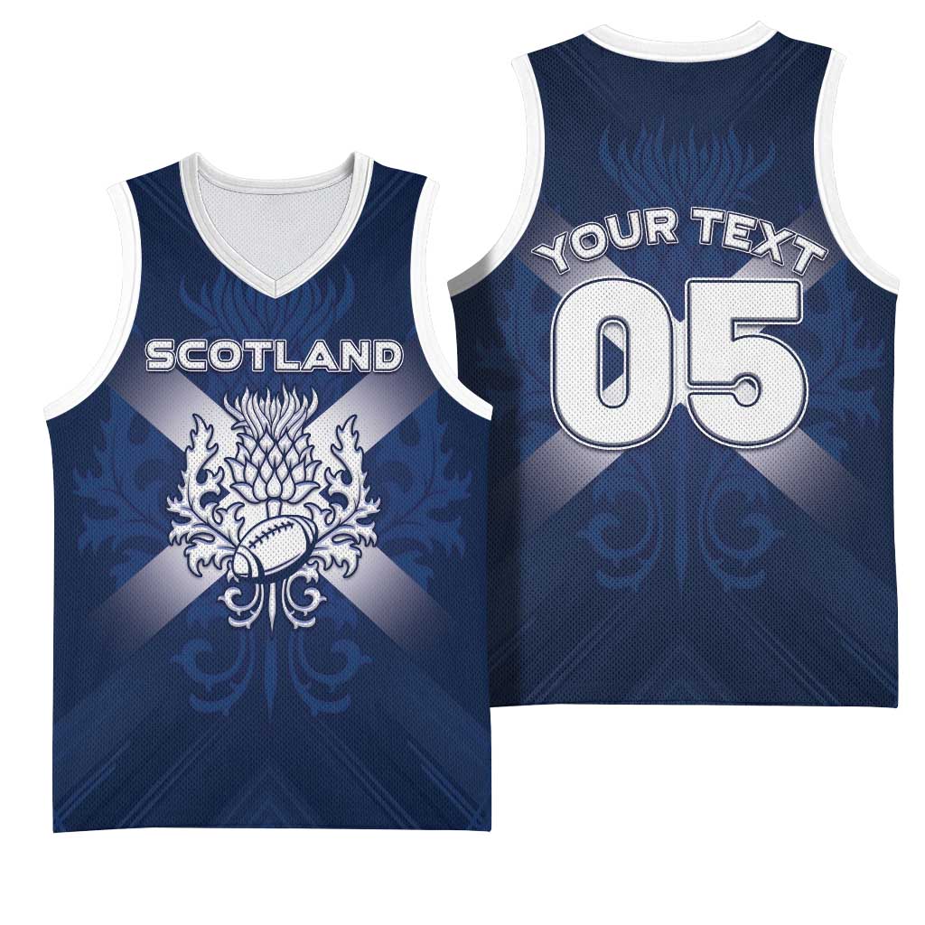 Custom Scotland Rugby 2026 Basketball Jersey Scottish Thistle Flag Style