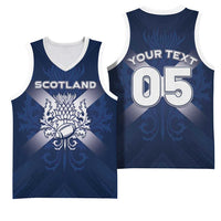 Custom Scotland Rugby 2026 Basketball Jersey Scottish Thistle Flag Style
