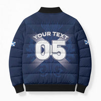 Custom Scotland Rugby 2026 Bomber Puffer Jacket Scottish Thistle Flag Style