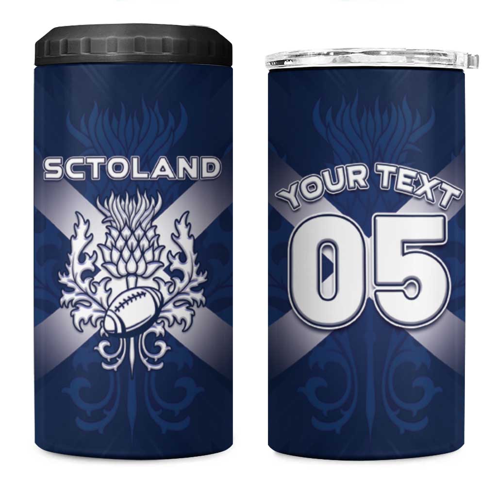 Custom Scotland Rugby 2026 4 in 1 Can Cooler Tumbler Scottish Thistle Flag Style