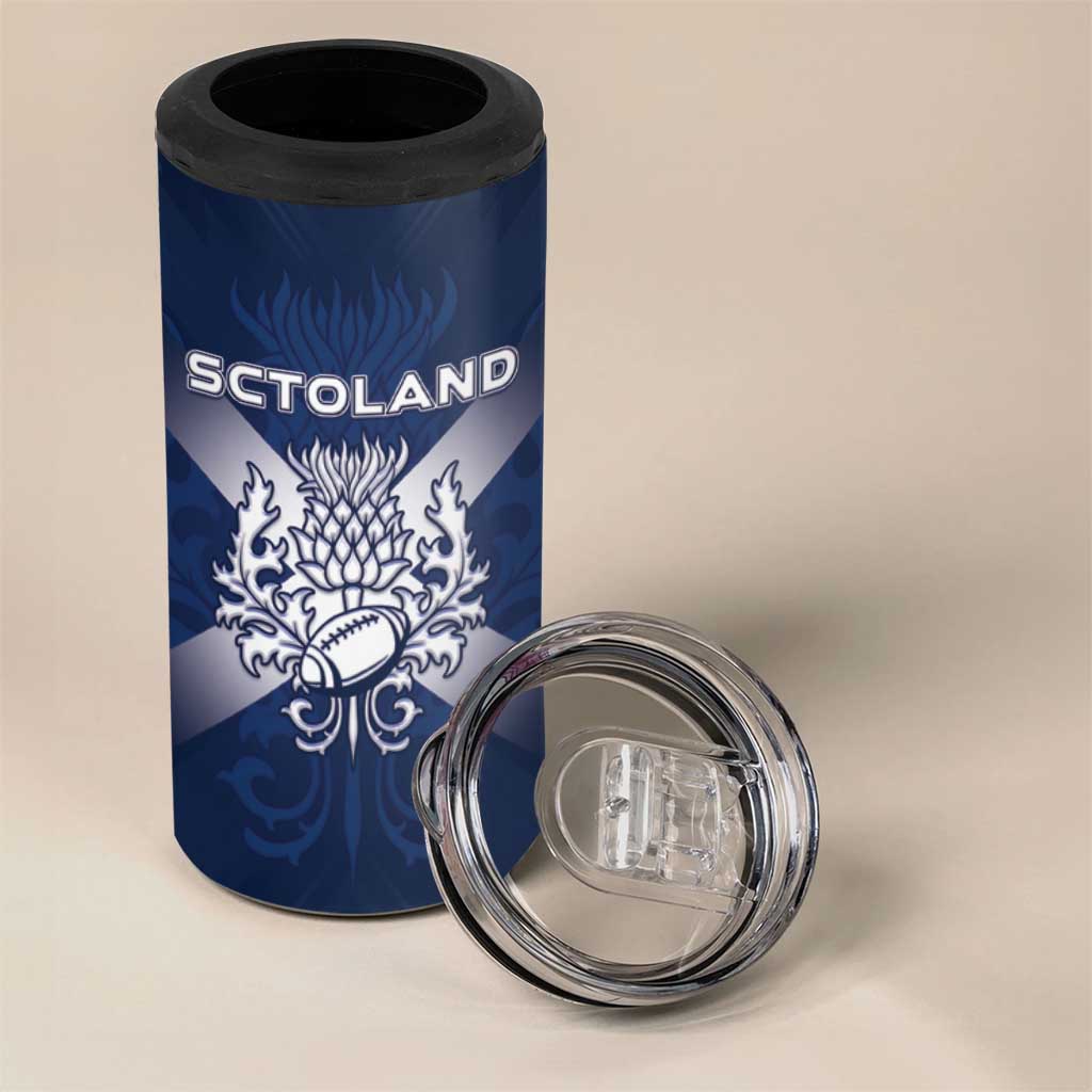 Custom Scotland Rugby 2026 4 in 1 Can Cooler Tumbler Scottish Thistle Flag Style