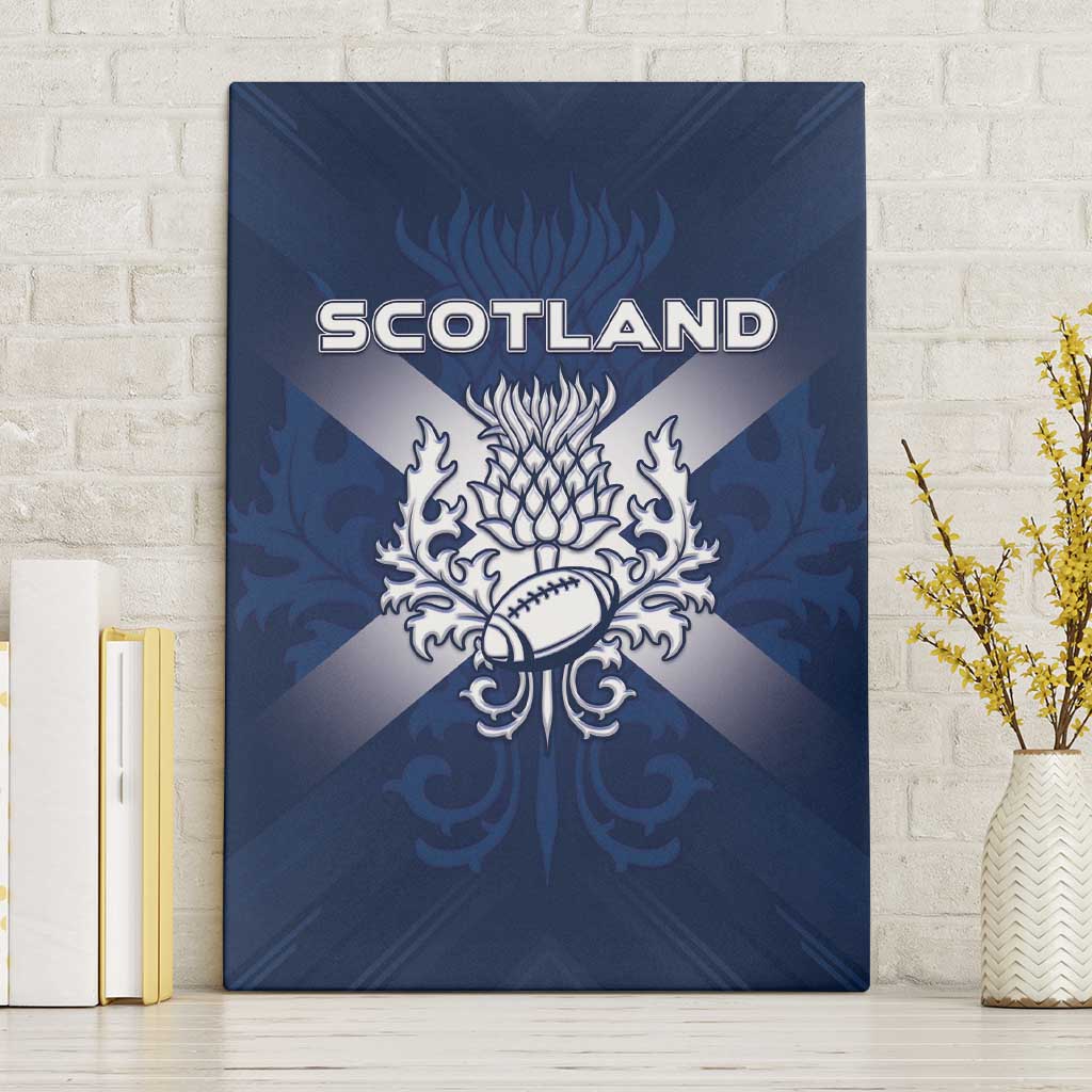Scotland Rugby 2026 Canvas Wall Art Scottish Thistle Flag Style