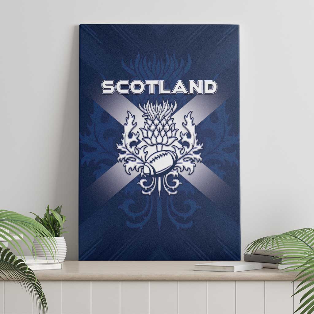 Scotland Rugby 2026 Canvas Wall Art Scottish Thistle Flag Style