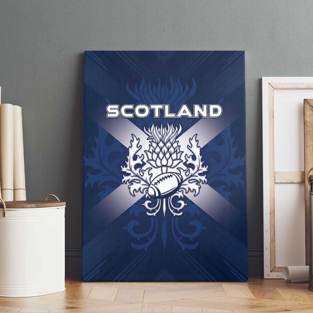 Scotland Rugby 2026 Canvas Wall Art Scottish Thistle Flag Style