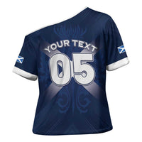 Custom Scotland Rugby 2026 Cross Shoulder Shirt Scottish Thistle Flag Style