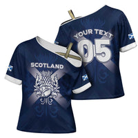 Custom Scotland Rugby 2026 Cross Shoulder Shirt Scottish Thistle Flag Style