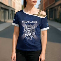 Custom Scotland Rugby 2026 Cross Shoulder Shirt Scottish Thistle Flag Style