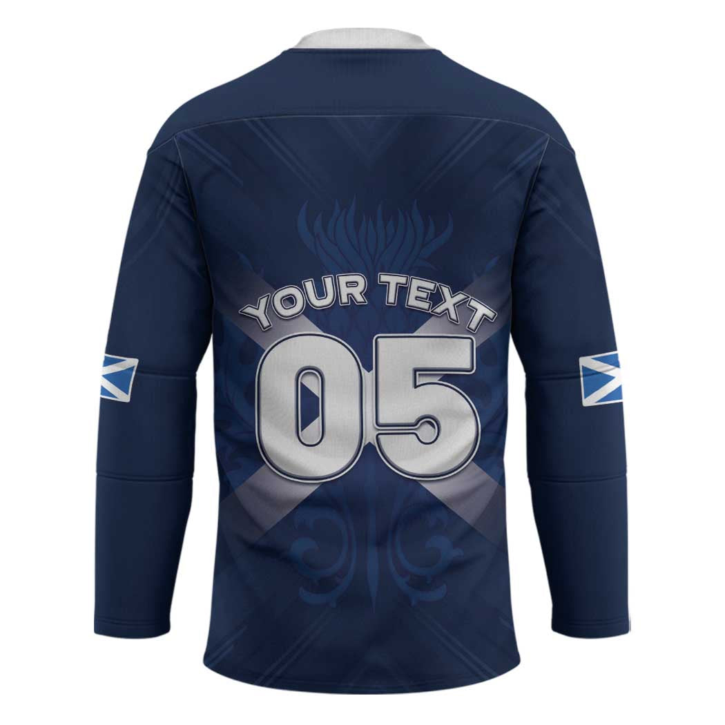 Custom Scotland Rugby 2026 Hockey Jersey Scottish Thistle Flag Style