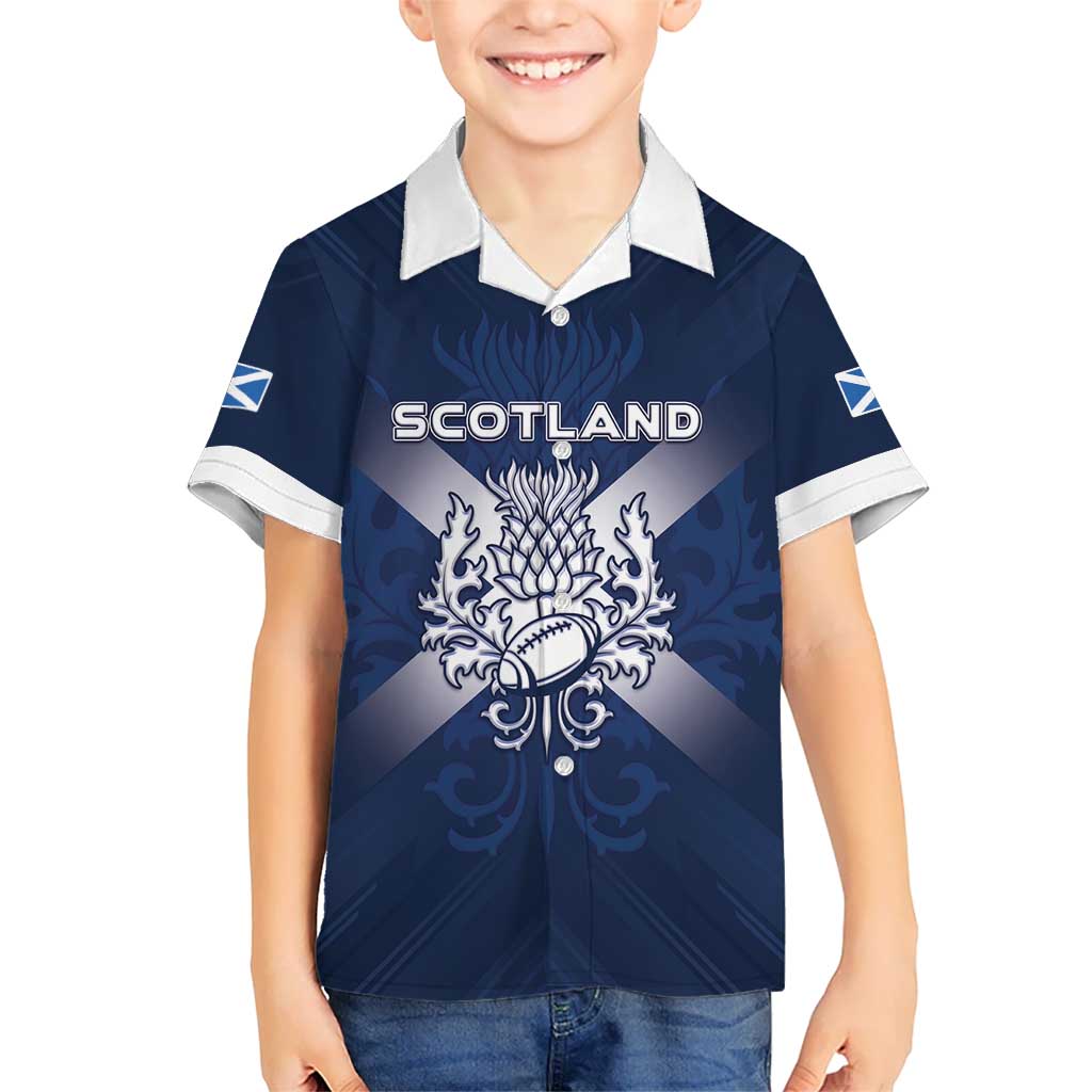 Custom Scotland Rugby 2026 Kid Hawaiian Shirt Scottish Thistle Flag Style