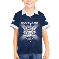 Custom Scotland Rugby 2026 Kid Hawaiian Shirt Scottish Thistle Flag Style