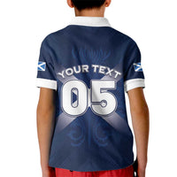 Custom Scotland Rugby 2026 Kid Polo Shirt Scottish Thistle Flag Style